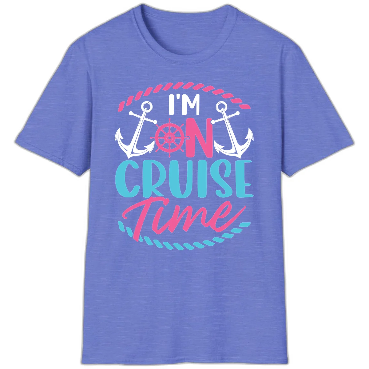 I'm On Cruise Time T-Shirt in Heather Royal