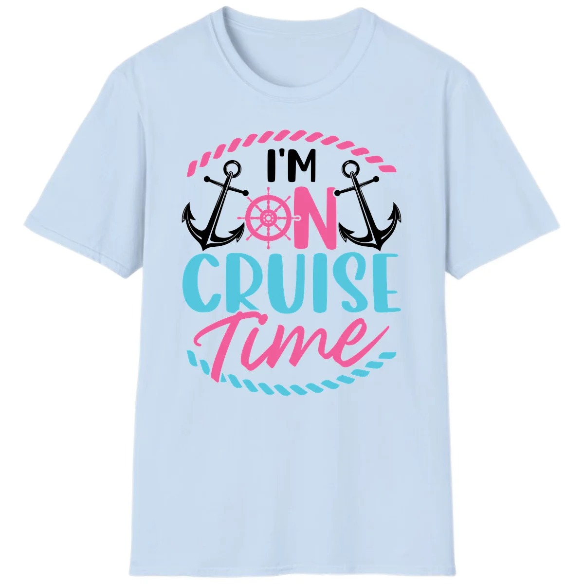 I'm On Cruise Time T-Shirt in Light Blue