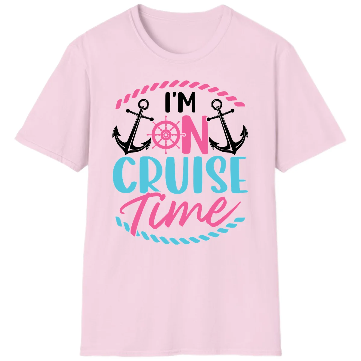 I'm On Cruise Time T-Shirt in Light Pink