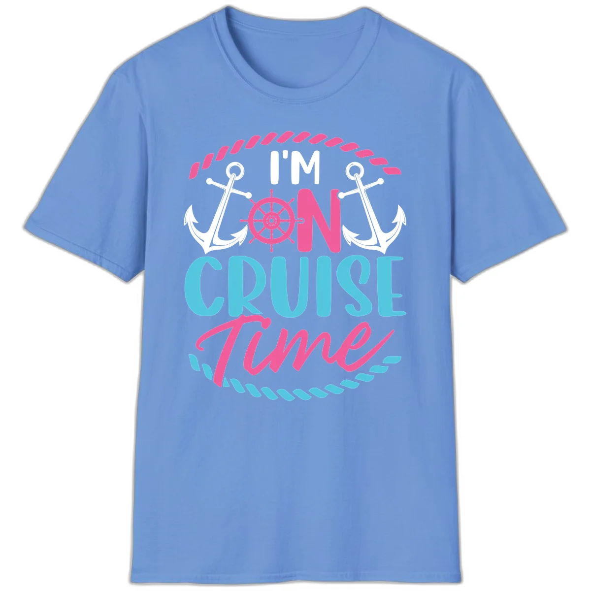I'm On Cruise Time T-Shirt in Carolina Blue
