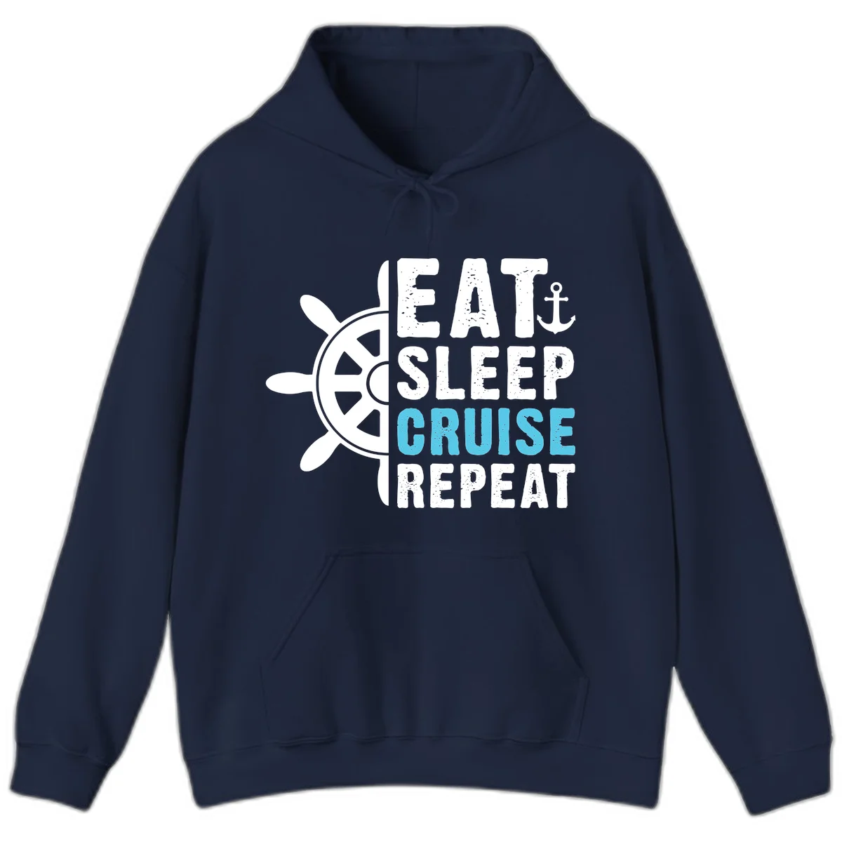 Eat Sleep Cruise Repeat Hoodie in Navy