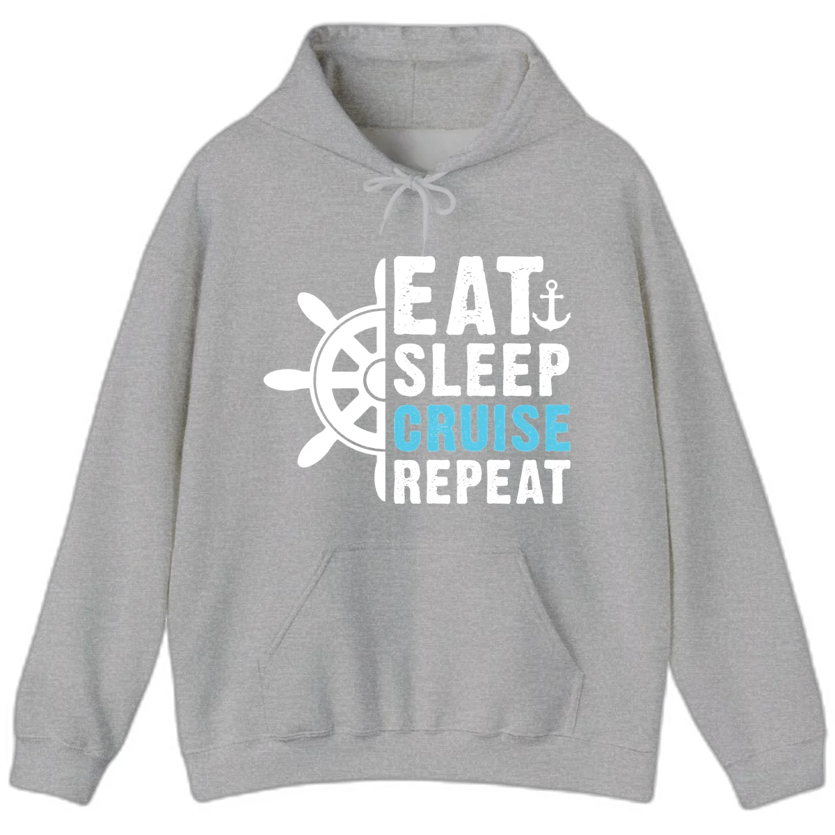 Eat Sleep Cruise Repeat Hoodie in Sport Grey