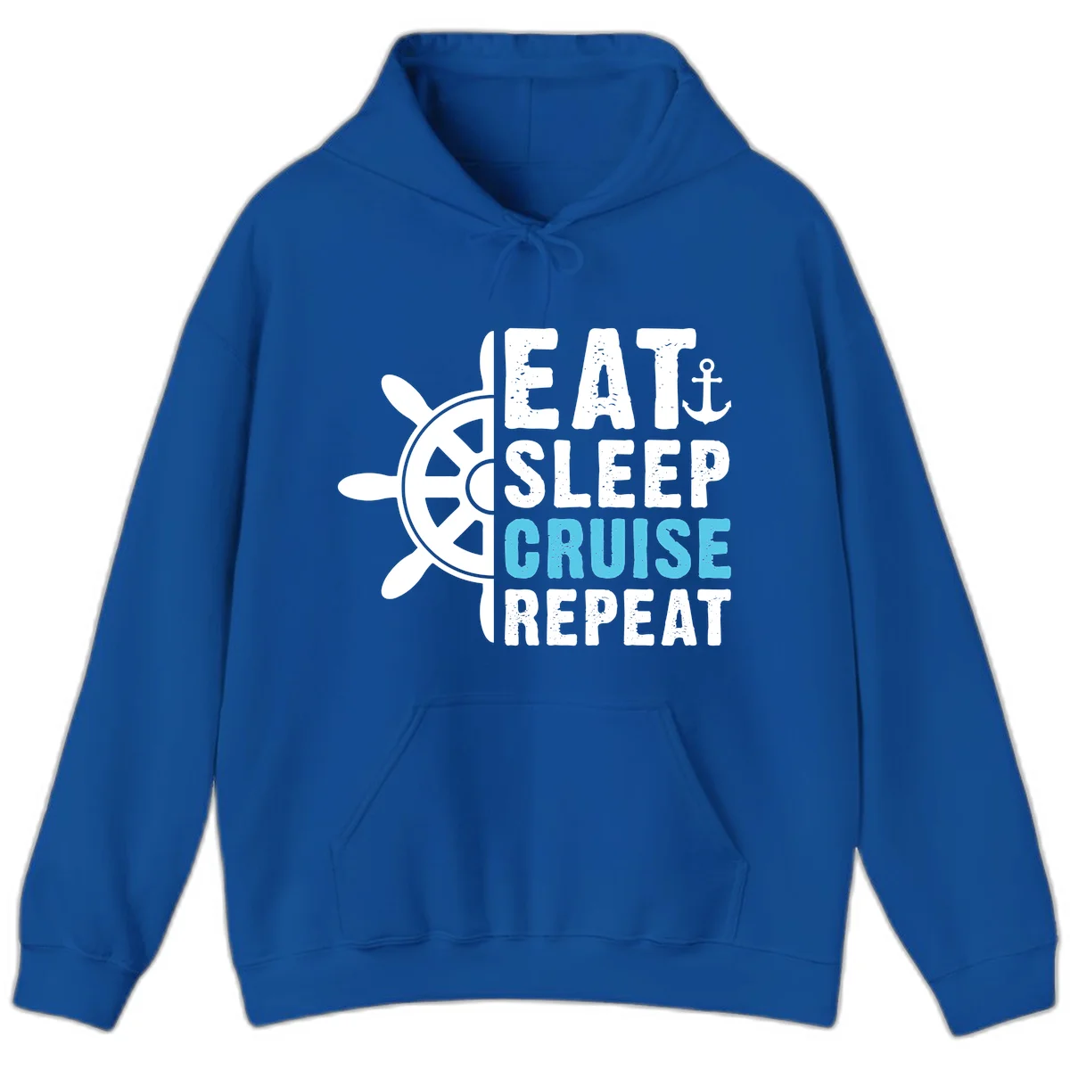 Eat Sleep Cruise Repeat Hoodie in Royal