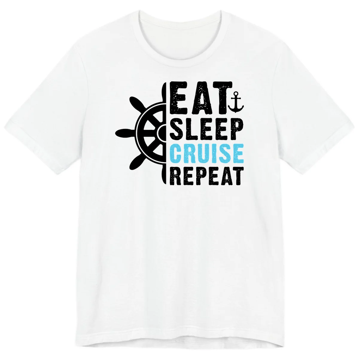 Eat Sleep Cruise Repeat Premium T-Shirt in White