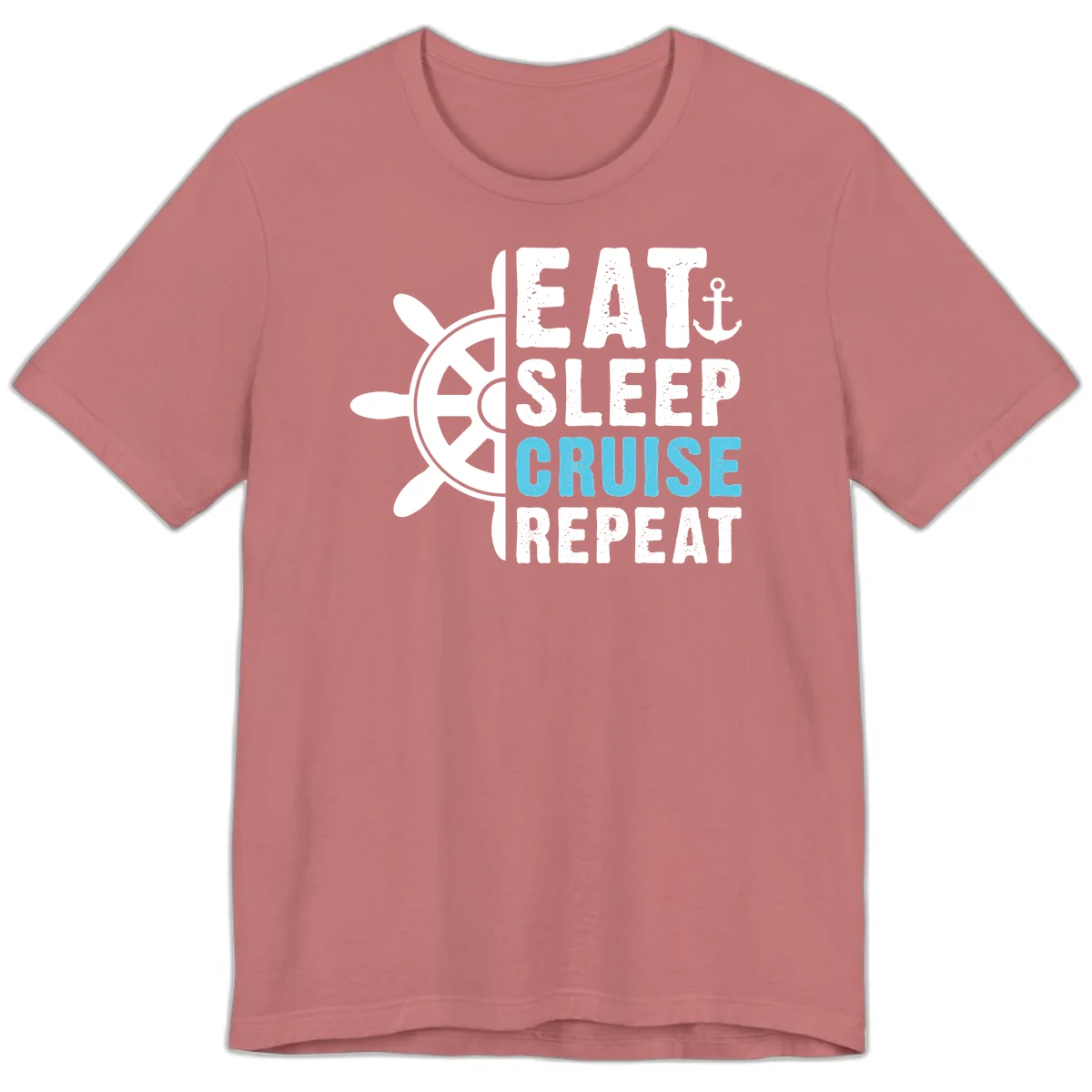Eat Sleep Cruise Repeat Premium T-Shirt in Mauve