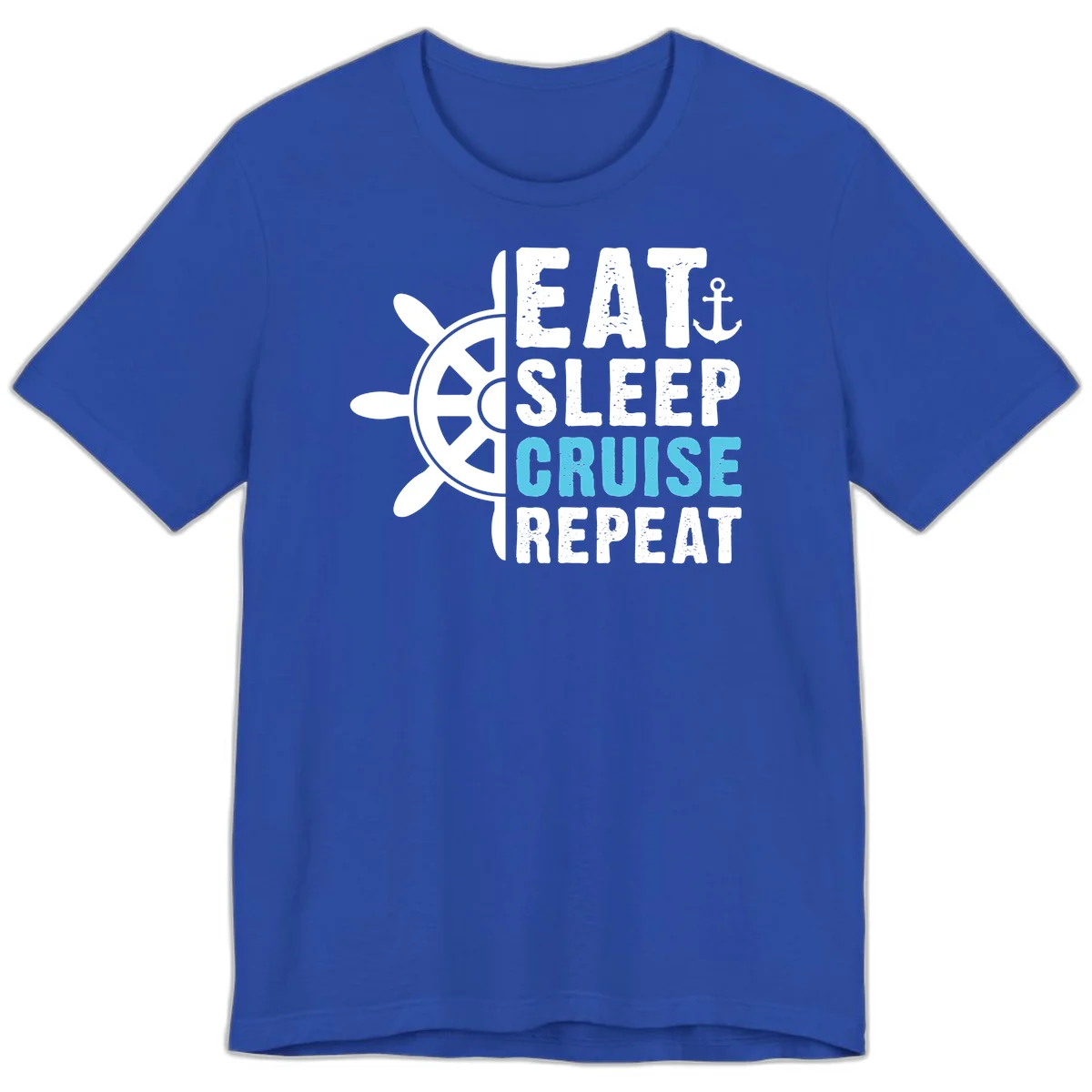 Eat Sleep Cruise Repeat Premium T-Shirt in True Royal