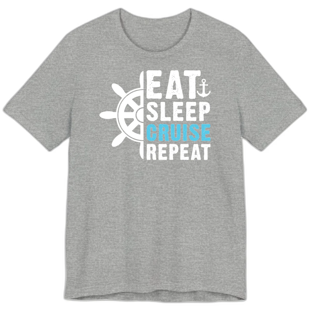 Eat Sleep Cruise Repeat Premium T-Shirt in Athletic Heather