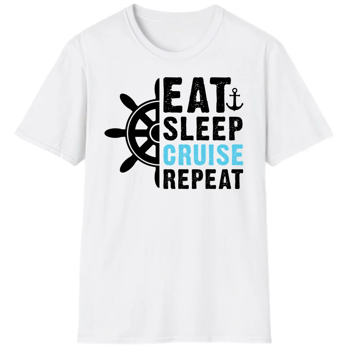 Eat Sleep Cruise Repeat T-Shirt in White