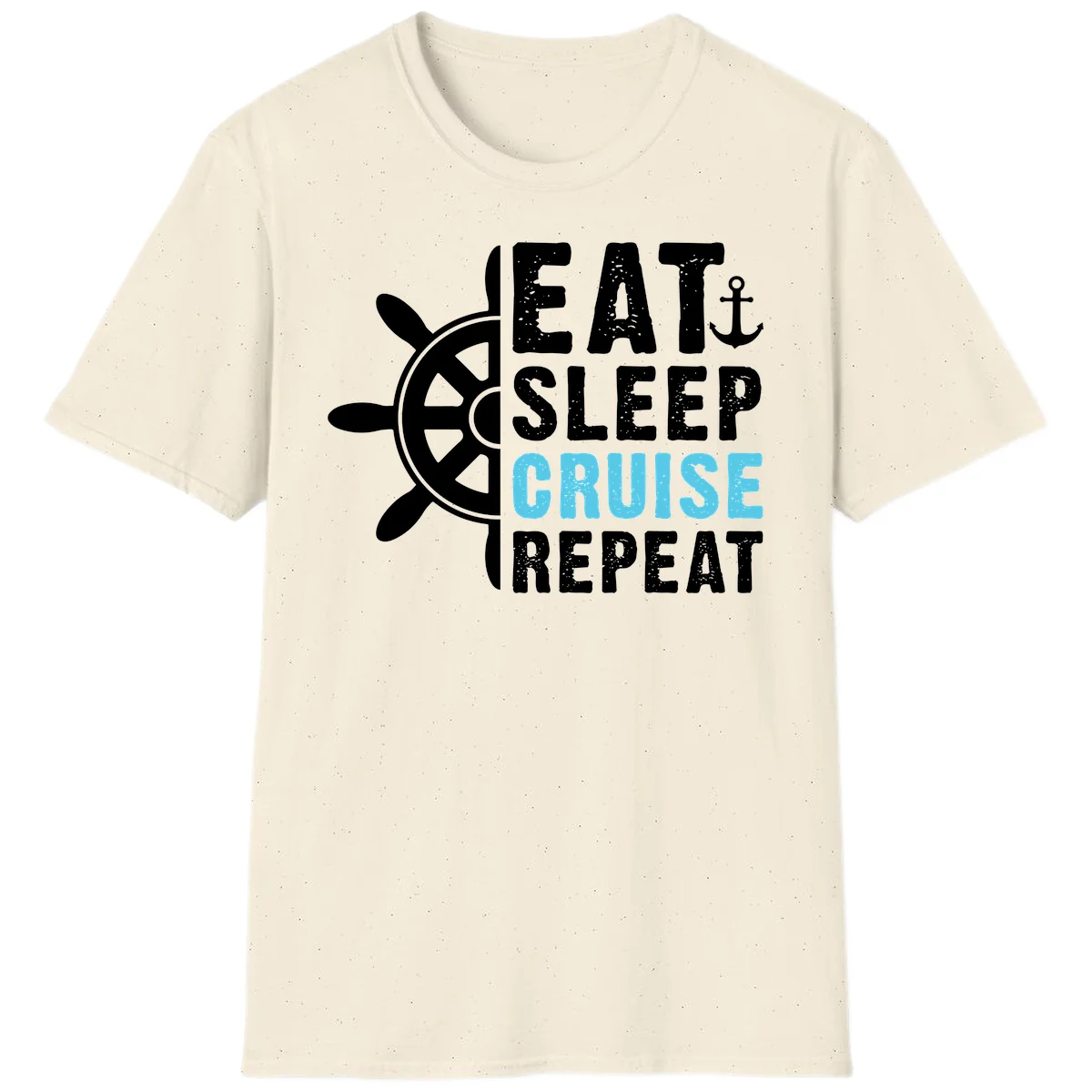 Eat Sleep Cruise Repeat T-Shirt in Natural