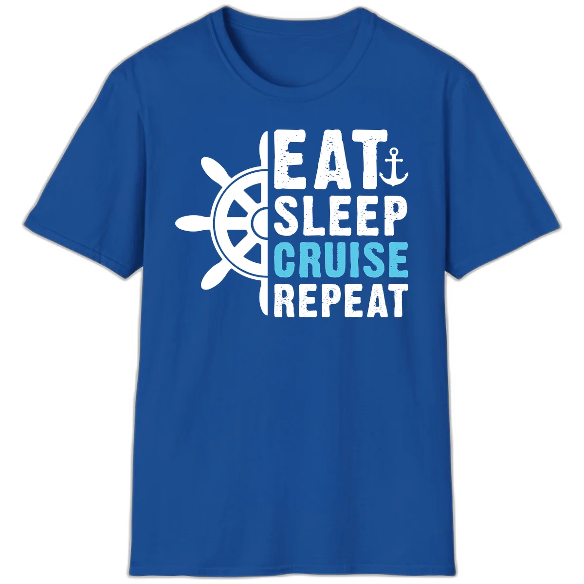 Eat Sleep Cruise Repeat T-Shirt in Royal