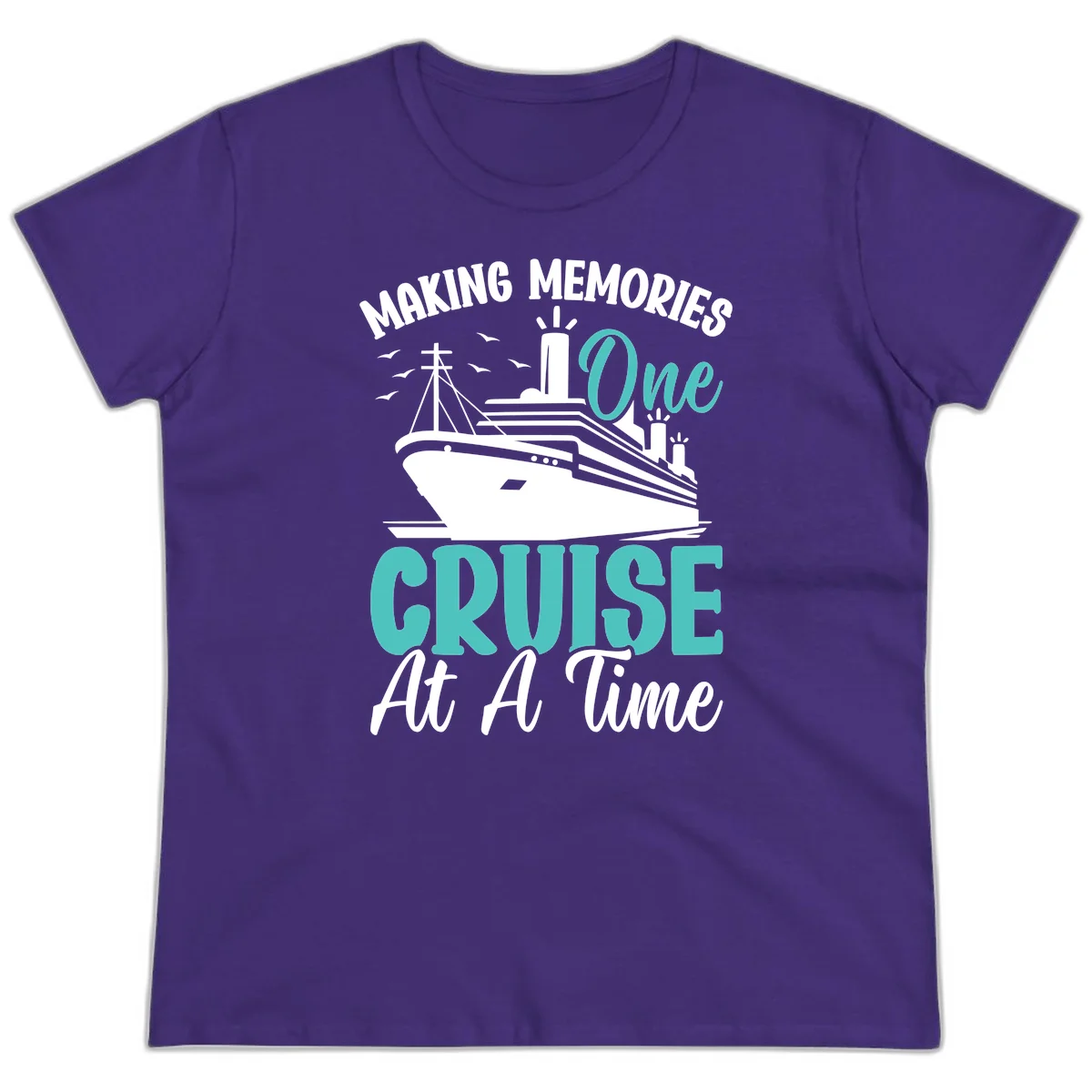 Making Memories One Cruise At A Time Ladies Tee in Purple