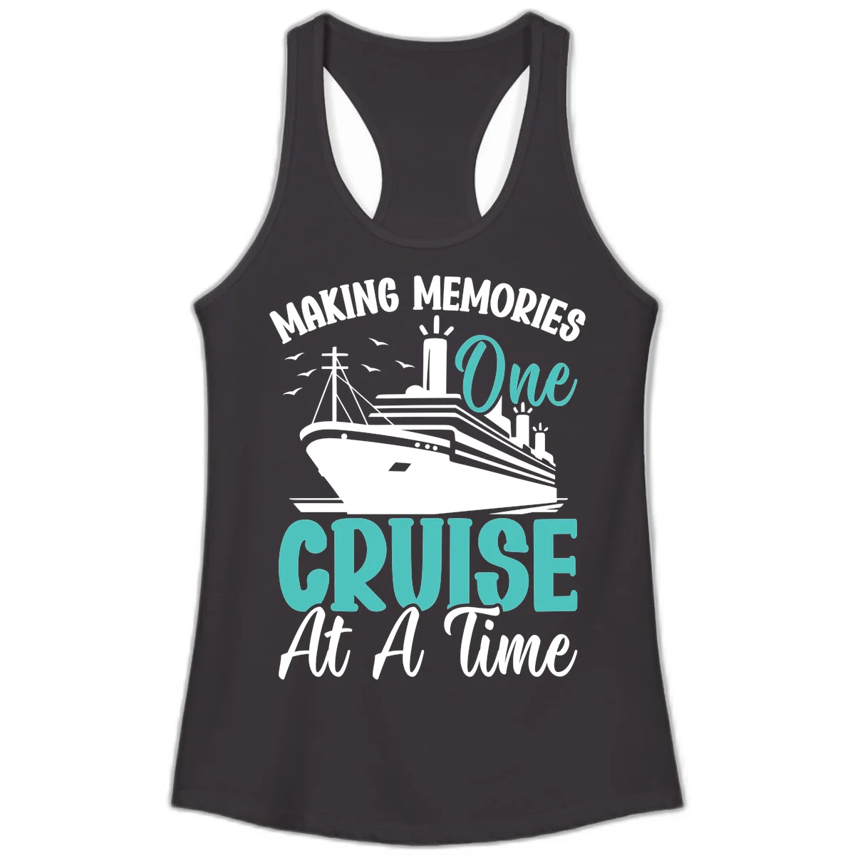 Making Memories One Cruise At A Time Ladies Tank in Black
