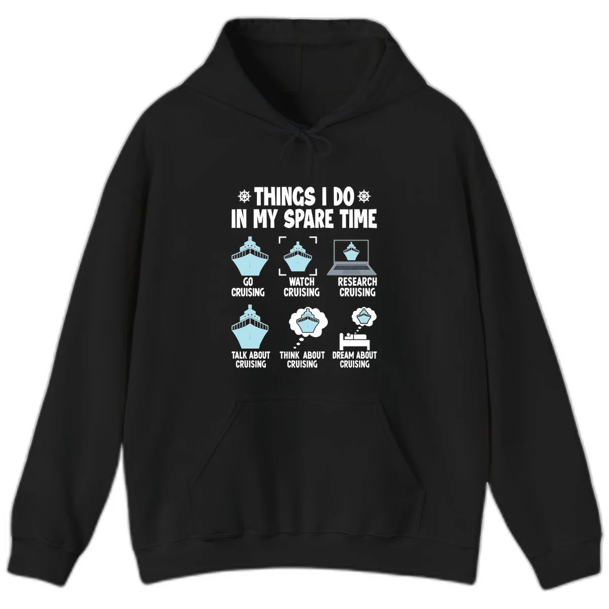 Things I Do In My Spare Time Cruising Hoodie in Black