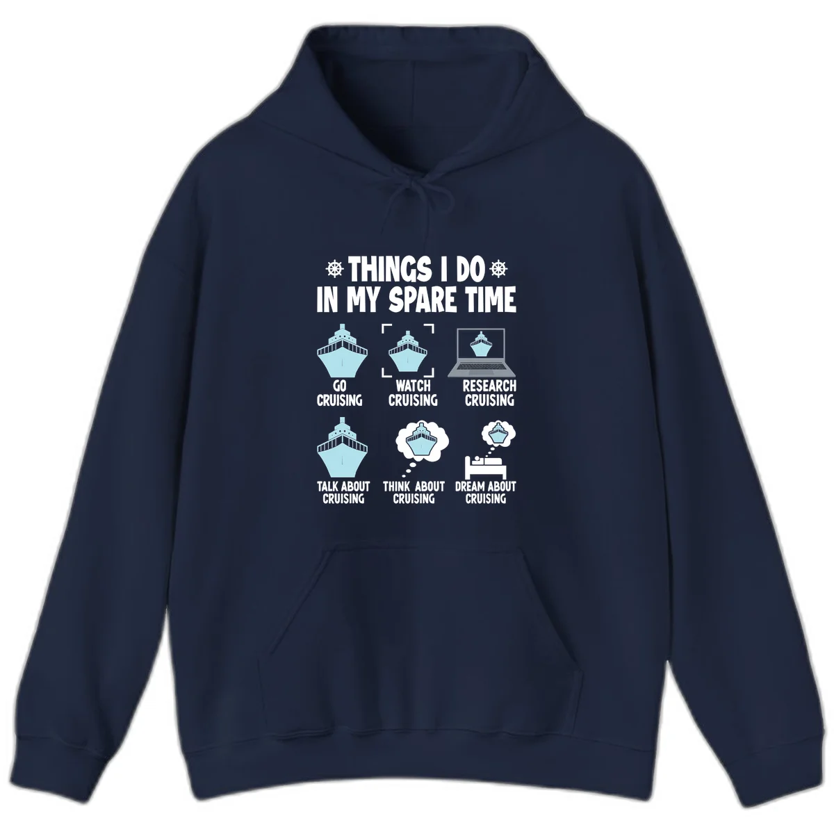 Things I Do In My Spare Time Cruising Hoodie in Navy