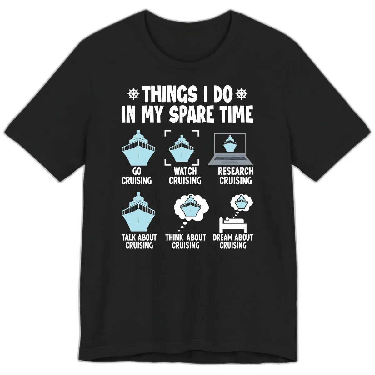 Things I Do In My Spare Time Cruising Premium T-Shirt in Black