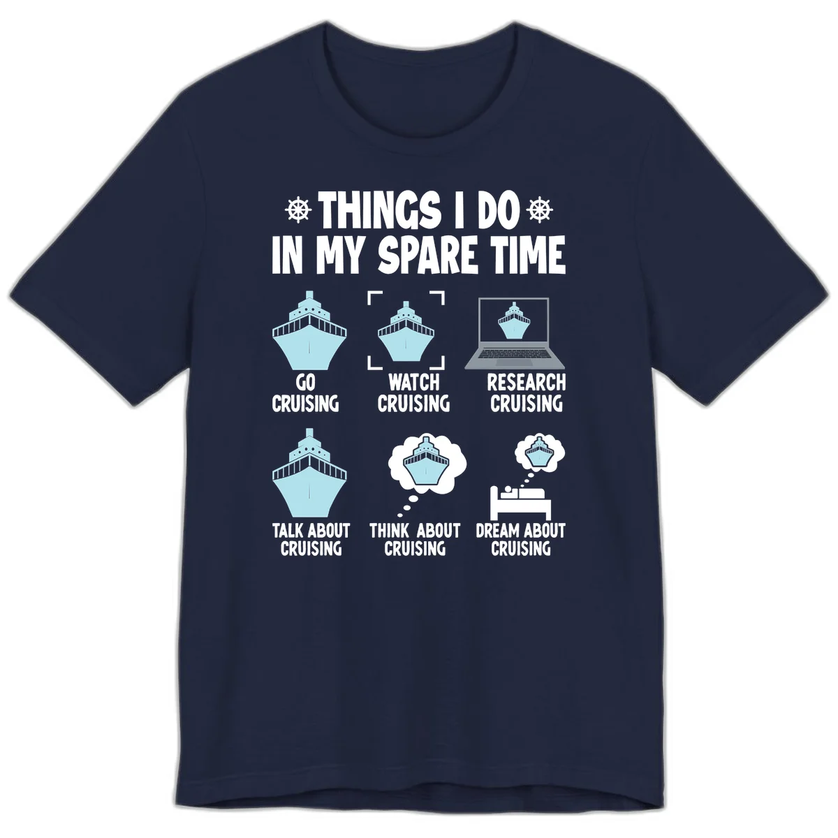 Things I Do In My Spare Time Cruising Premium T-Shirt in Navy