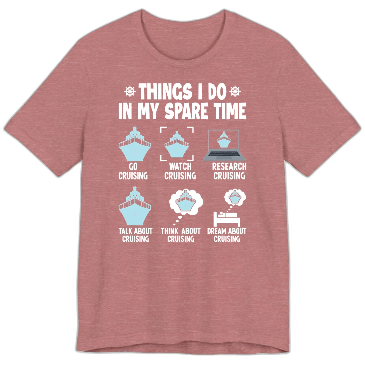 Things I Do In My Spare Time Cruising Premium T-Shirt in Heather Mauve