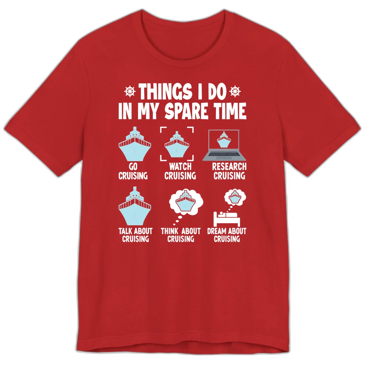 Things I Do In My Spare Time Cruising Premium T-Shirt in Red