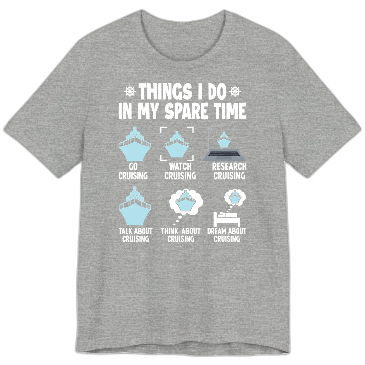 Things I Do In My Spare Time Cruising Premium T-Shirt in Athletic Heather