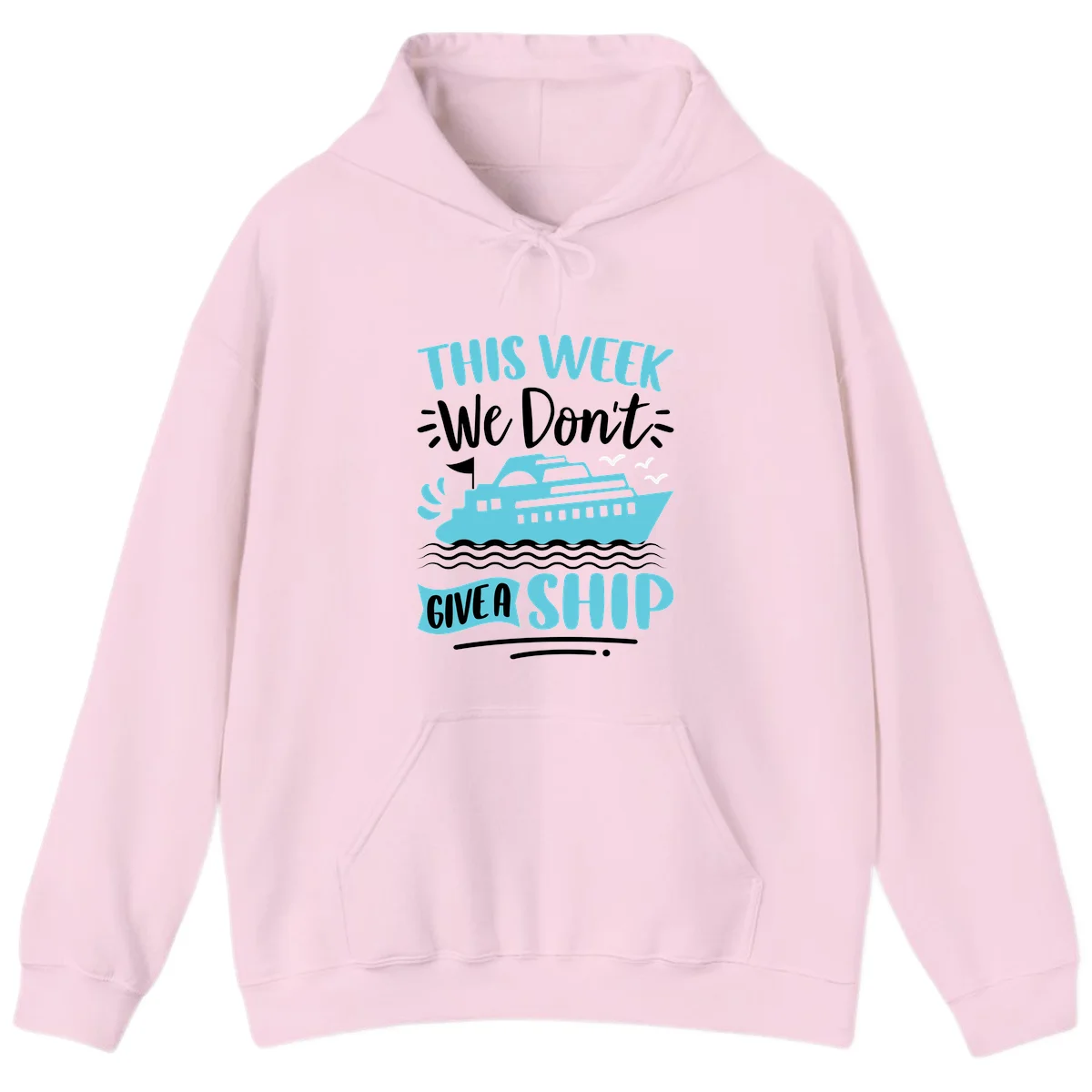 We Don't Give A Ship Hoodie in Light Pink