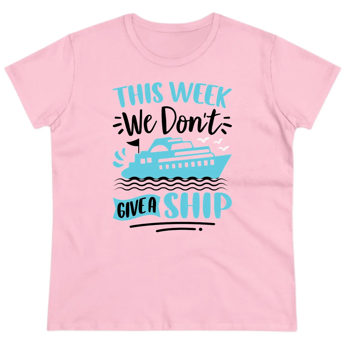 We Don't Give A Ship Ladies Tee in Light Pink