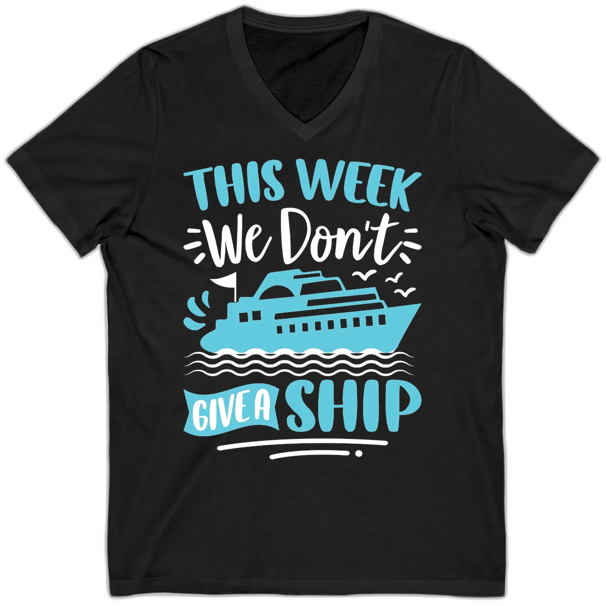 We Don't Give A Ship V-Neck in Black