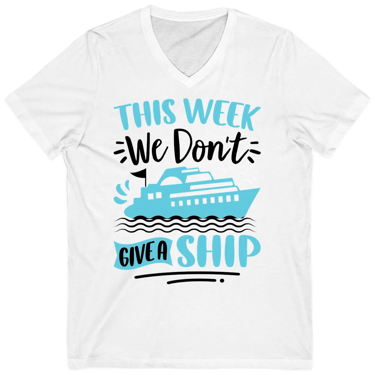 We Don't Give A Ship V-Neck in White