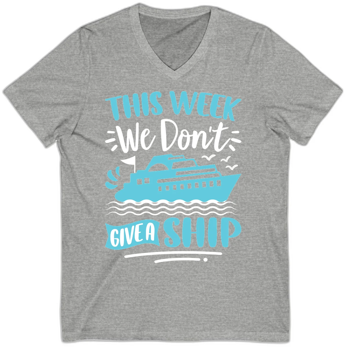 We Don't Give A Ship V-Neck in Athletic Heather