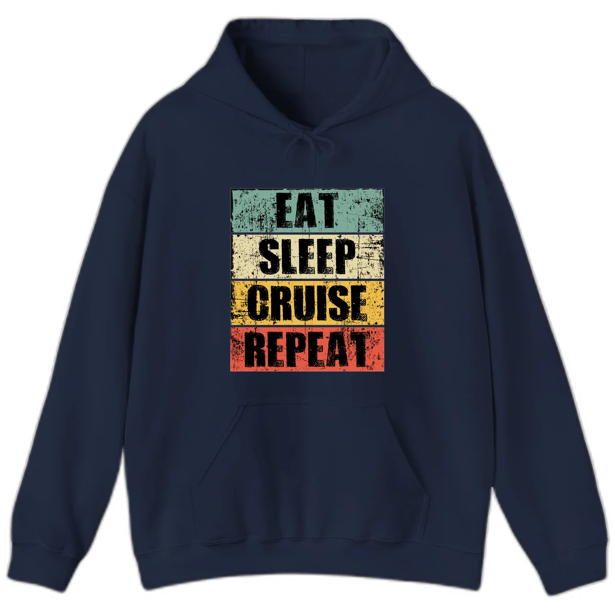 Eat Sleep Cruise Repeat Hoodie in Navy