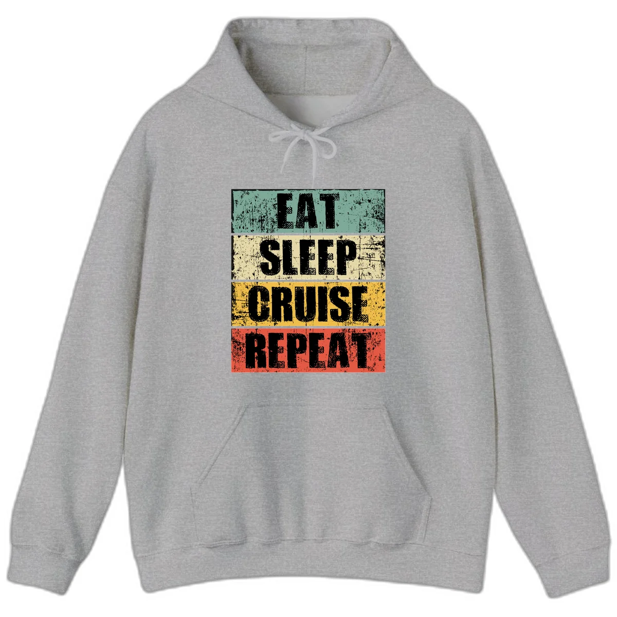 Eat Sleep Cruise Repeat Hoodie in Sport Grey