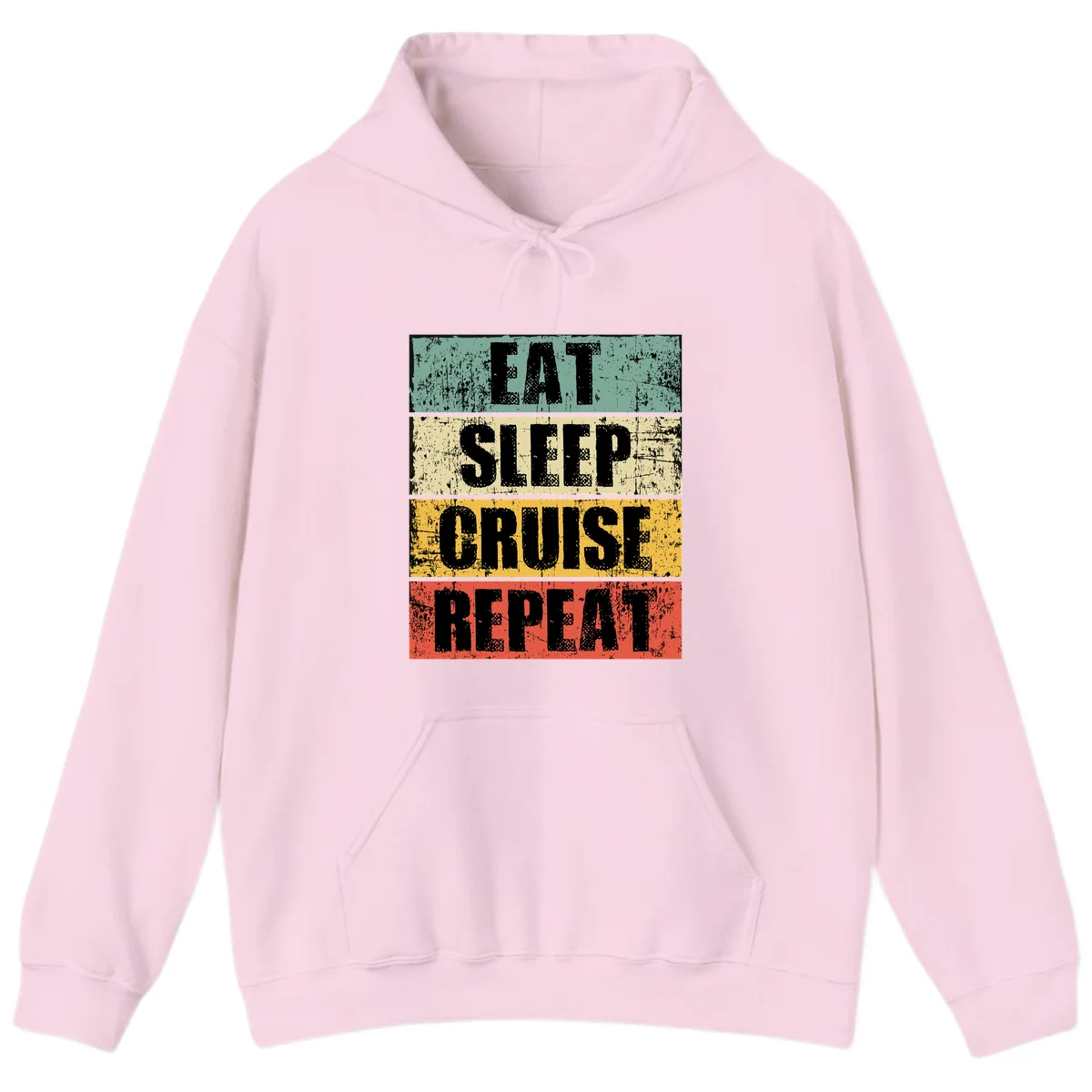 Eat Sleep Cruise Repeat Hoodie in Light Pink