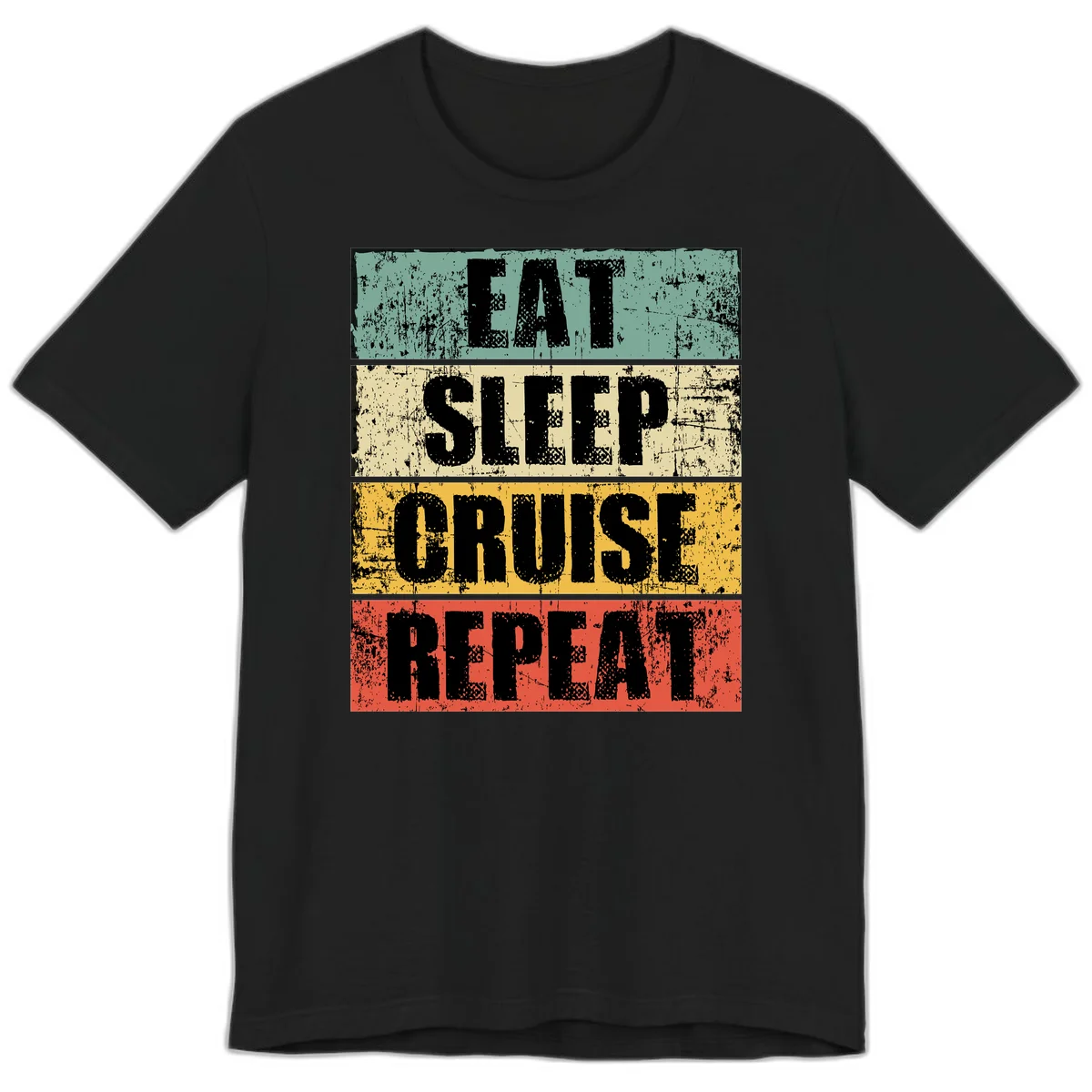 Eat Sleep Cruise Repeat Premium T-Shirt in Black