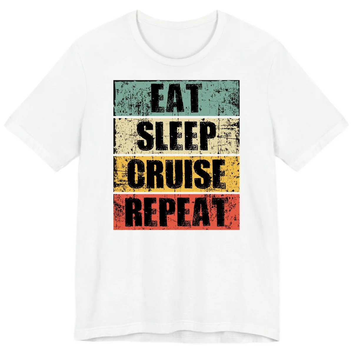 Eat Sleep Cruise Repeat Premium T-Shirt in White