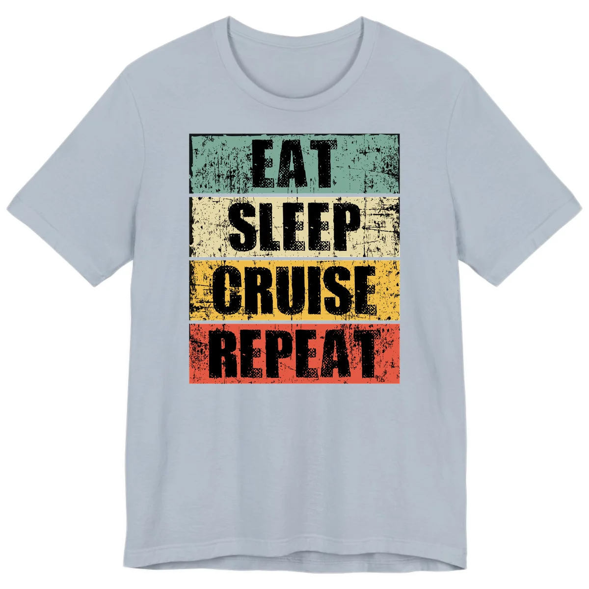 Eat Sleep Cruise Repeat Premium T-Shirt in Light Blue