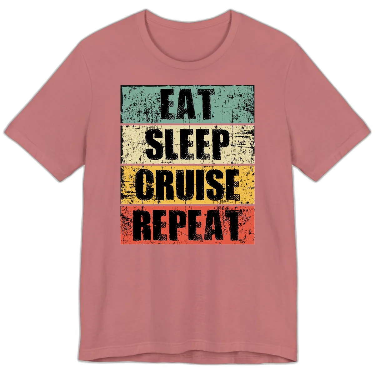 Eat Sleep Cruise Repeat Premium T-Shirt in Mauve