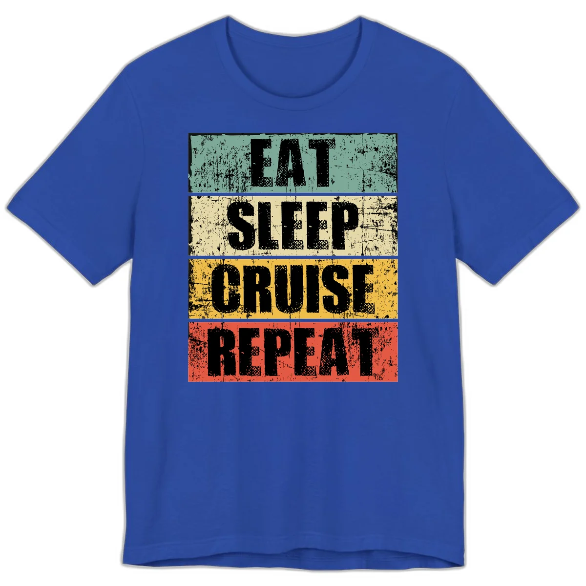Eat Sleep Cruise Repeat Premium T-Shirt in True Royal