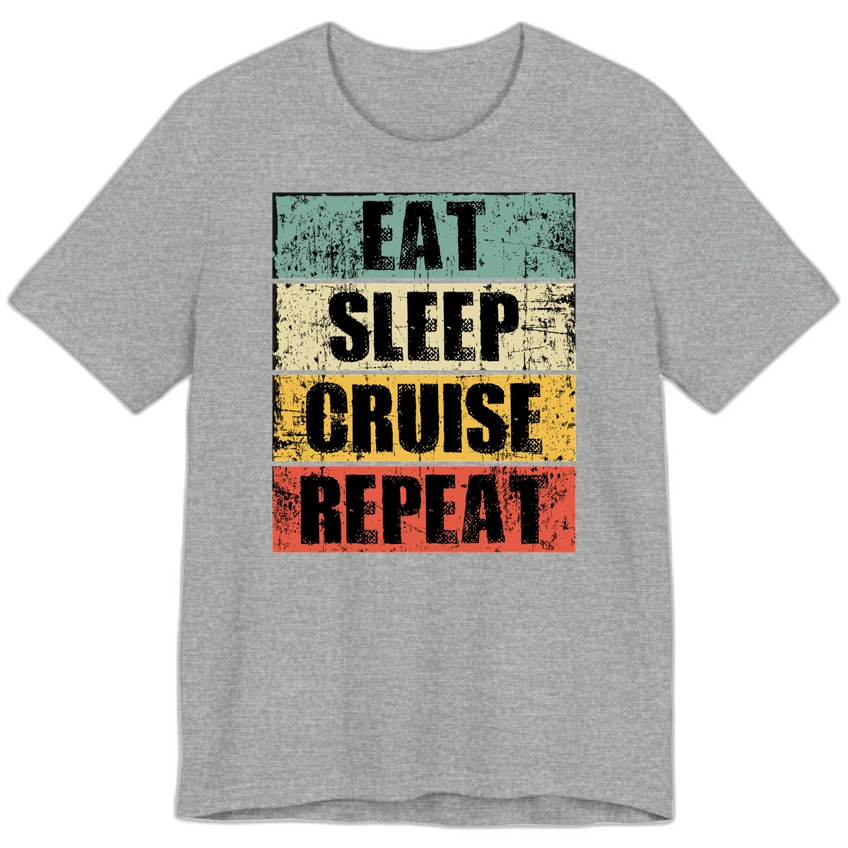 Eat Sleep Cruise Repeat Premium T-Shirt in Athletic Heather