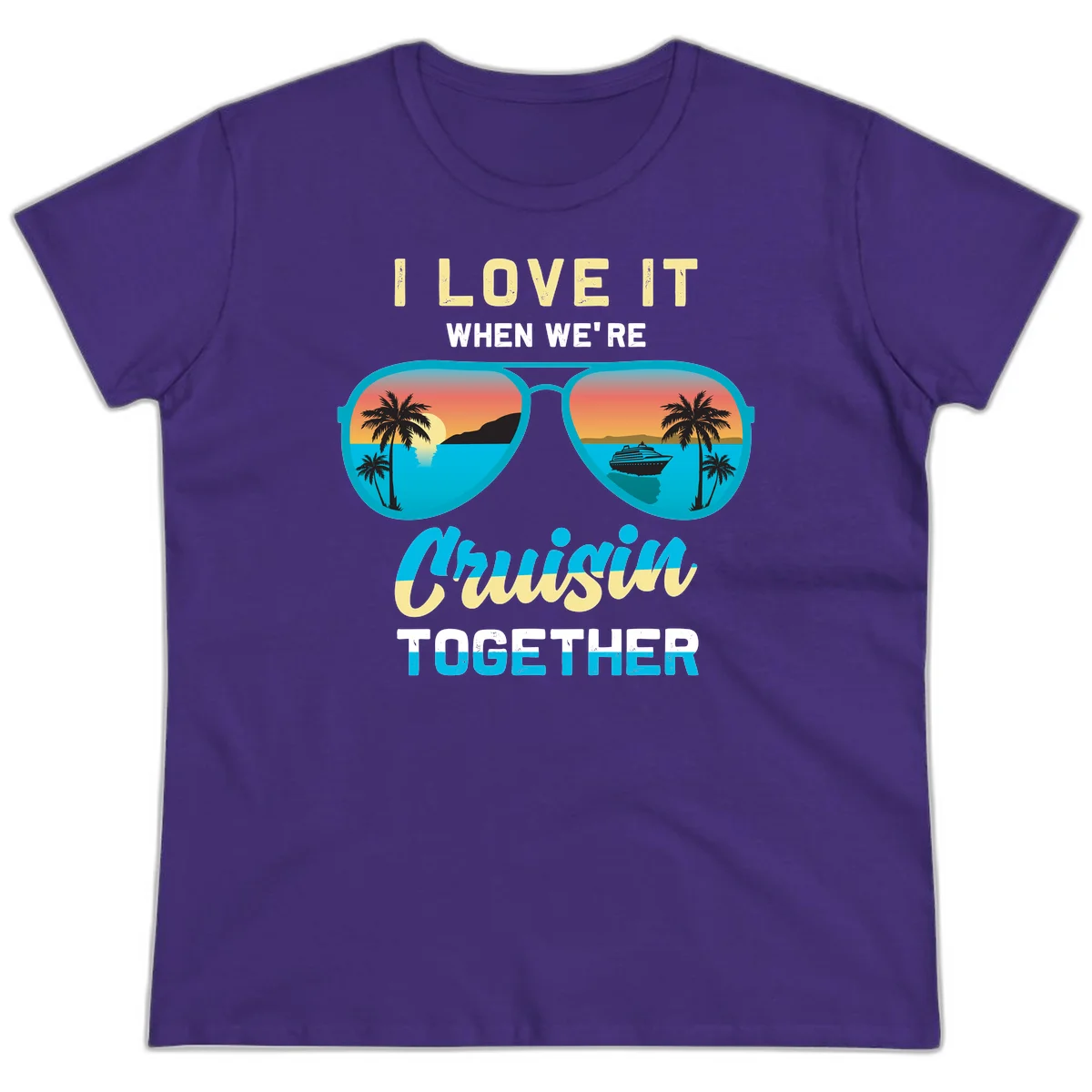 Cruising When We're Cruisin Together Ladies Tee in Purple