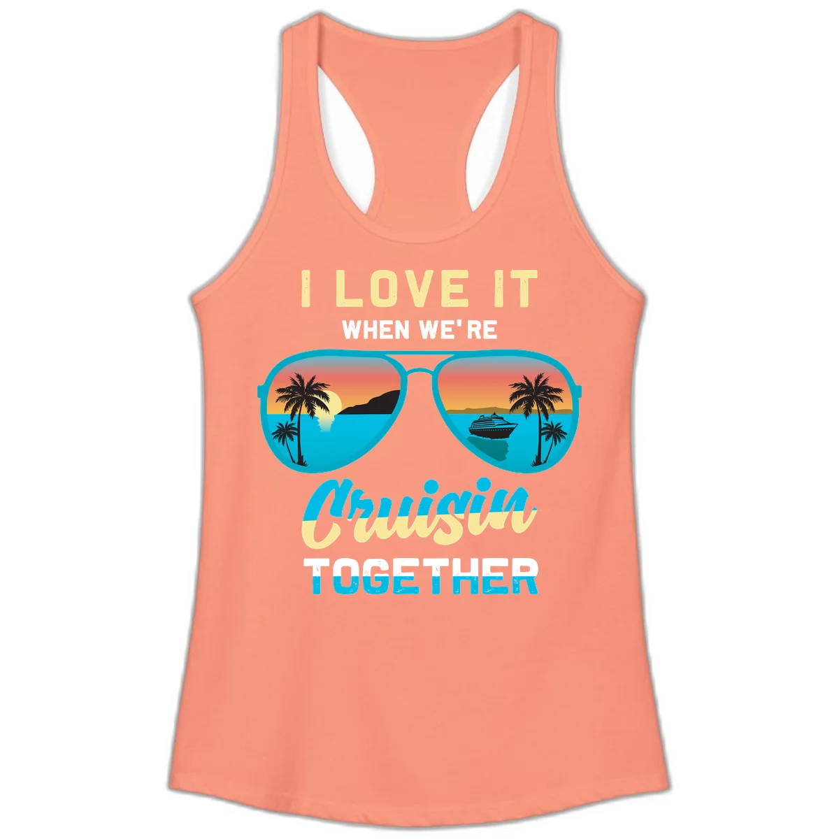 Cruising When We're Cruisin Together Ladies Tank in Solid Light Orange