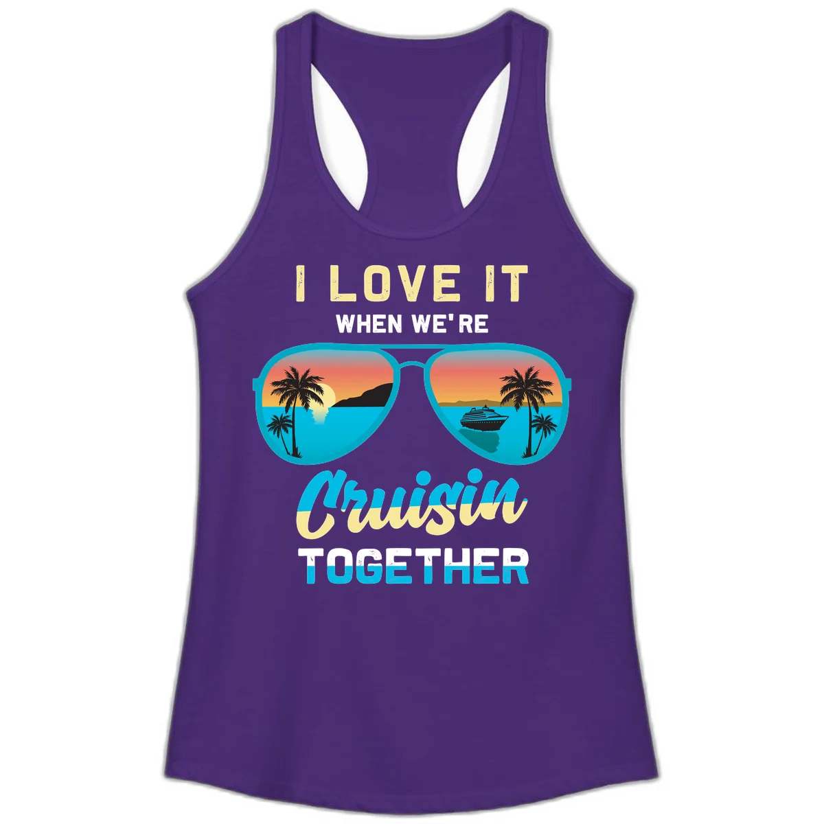 Cruising When We're Cruisin Together Ladies Tank in Solid Purple Rush