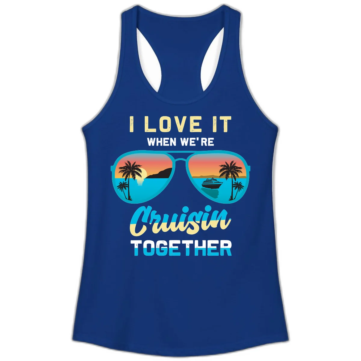 Cruising When We're Cruisin Together Ladies Tank in Solid Royal