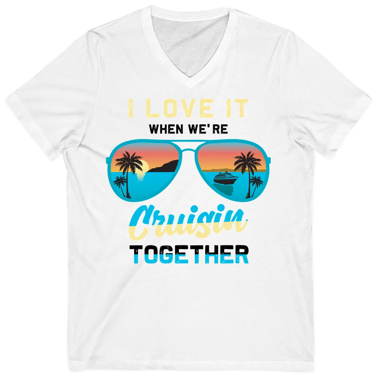 Cruising When We're Cruisin Together V-Neck in White
