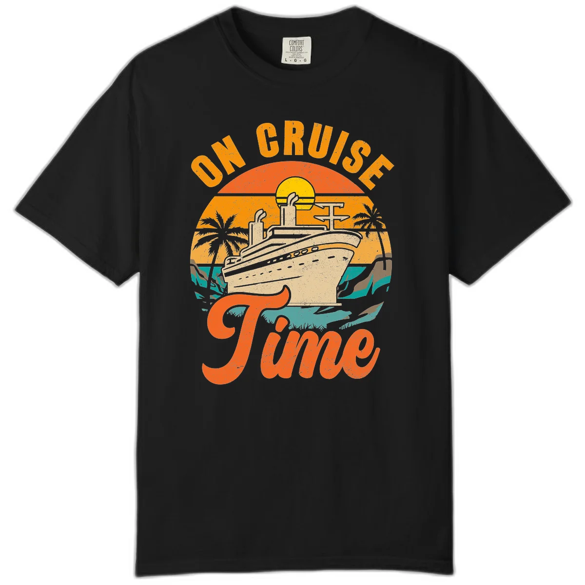 On Cruise Time Comfort Colors Cruise Tee in Black