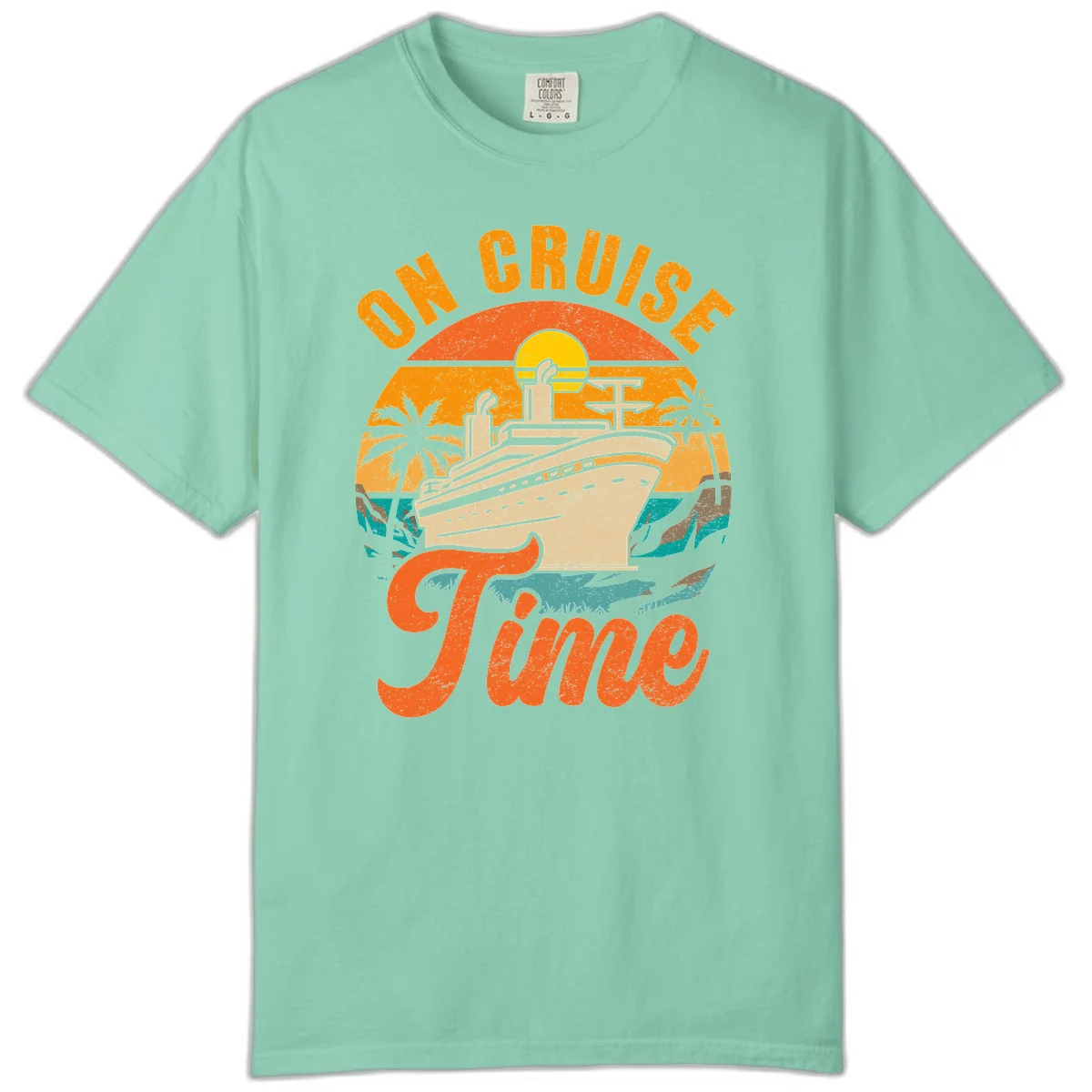 On Cruise Time Comfort Colors Cruise Tee in Island Reef