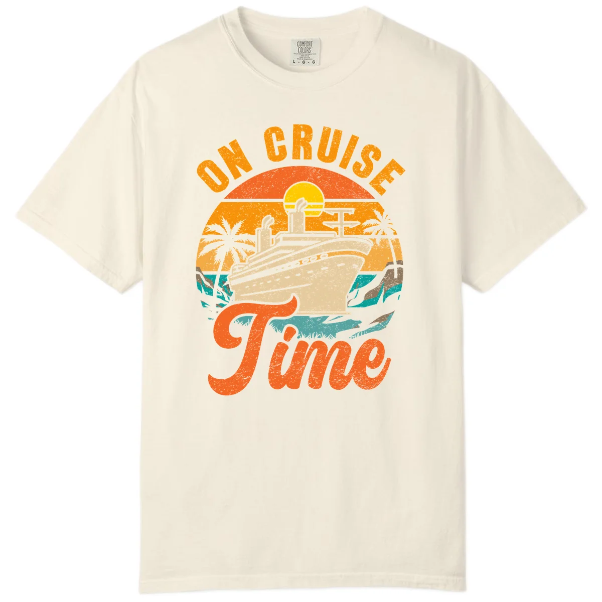 On Cruise Time Comfort Colors Cruise Tee in Ivory