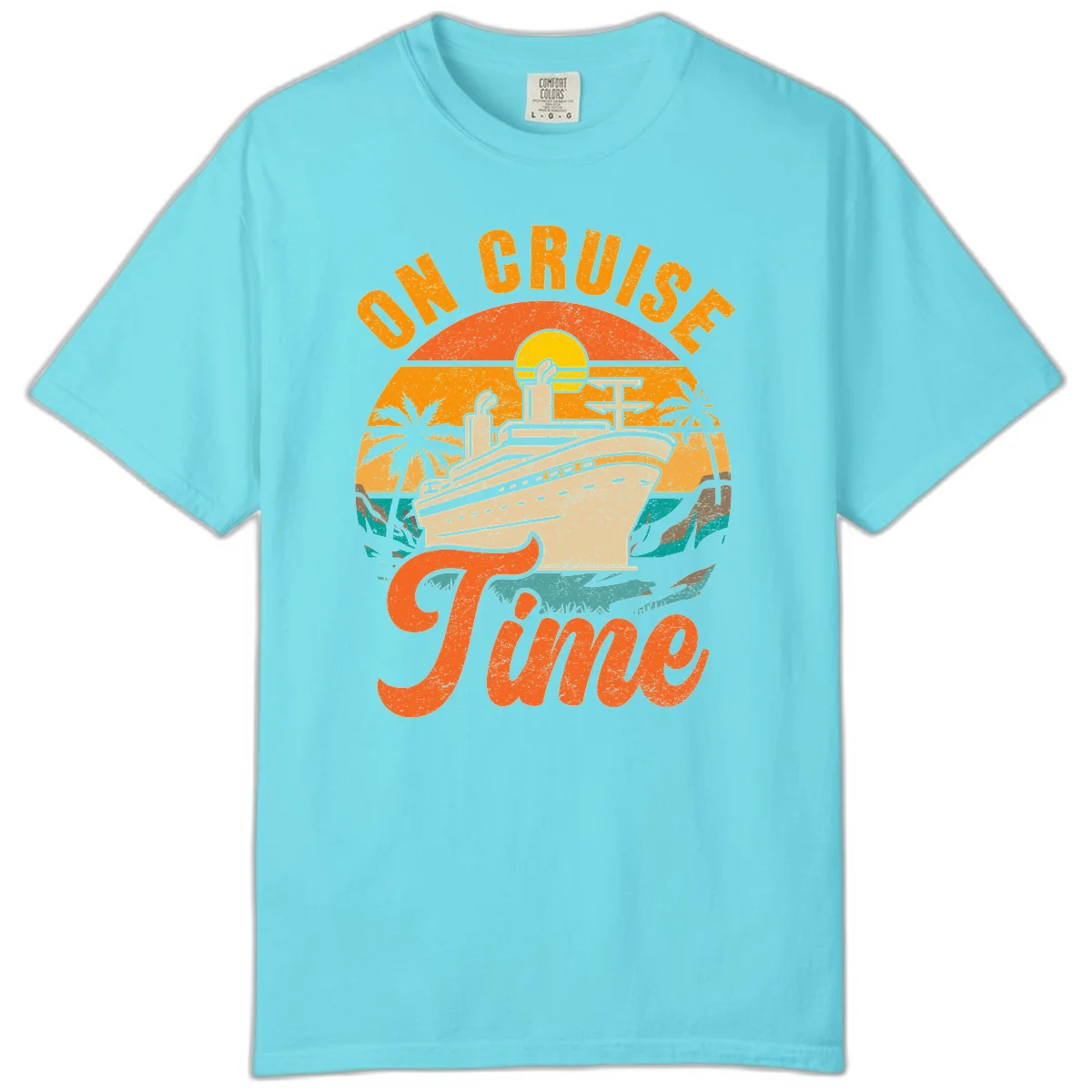 On Cruise Time Comfort Colors Cruise Tee in Lagoon Blue