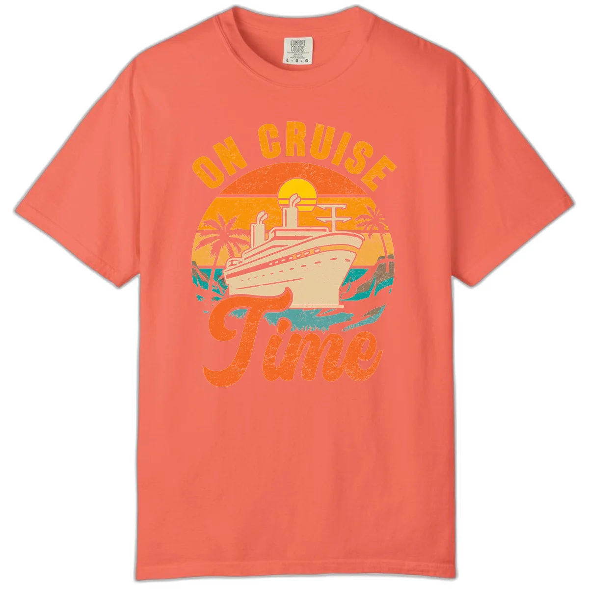 On Cruise Time Comfort Colors Cruise Tee in Bright Salmon
