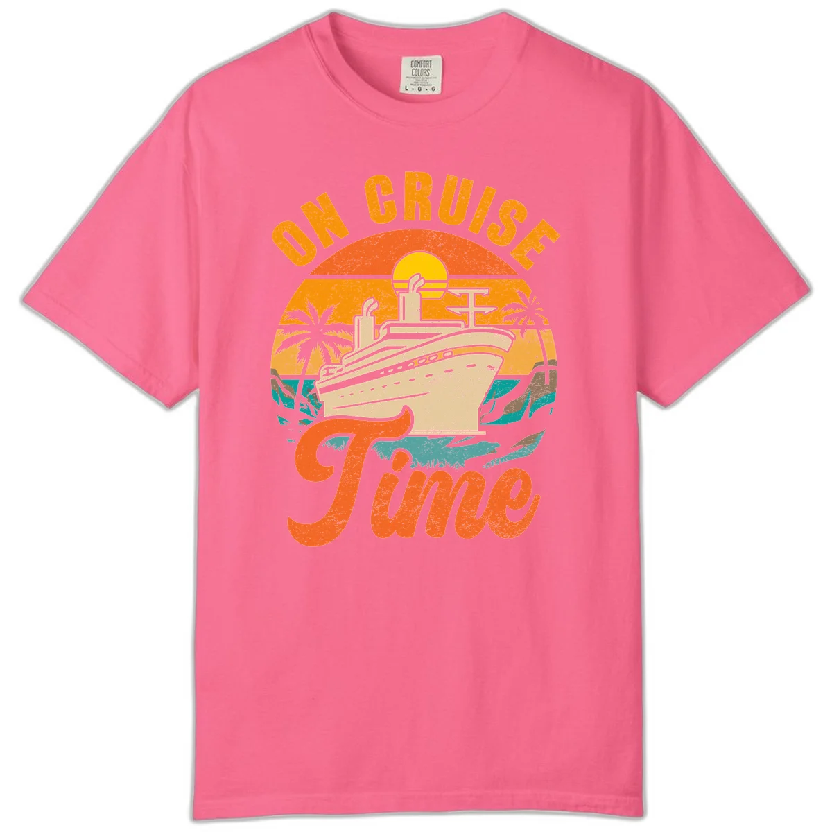 On Cruise Time Comfort Colors Cruise Tee in Crunchberry