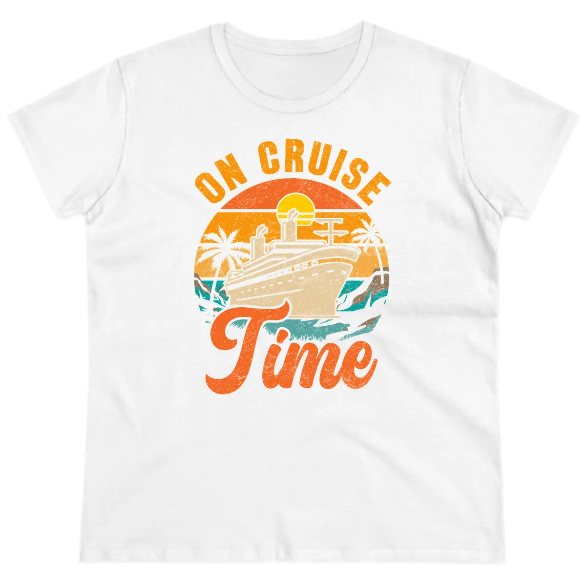 On Cruise Time Ladies Fit Retro Cruise Tee in White
