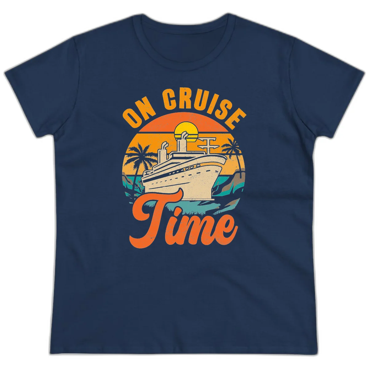 On Cruise Time Ladies Fit Retro Cruise Tee in Navy